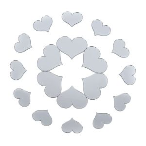 Дзеркальний декор акриловий самоклеючий срібло, 18шт (D) SW-00002524