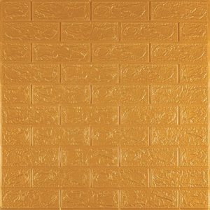 3D панель самоклеюча 700х770х3мм цегла Золота (011-3) SW-00000676