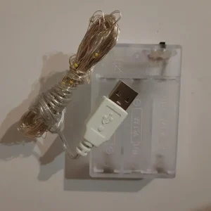 Гірлянда НА БАТАРЕЙКАХ + USB 50 LED 5 м білий РОСА світлодіодна